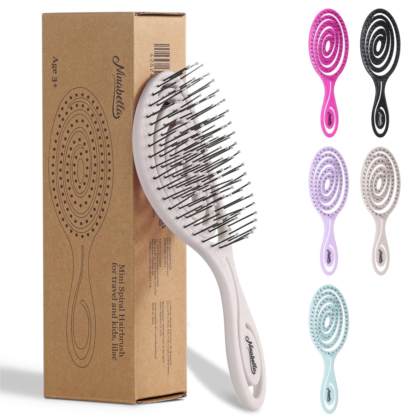 Ninabella Hair Brush without Pulling - Brush for Men and Women - Detangler Brush Also for Curls & Long Hair - Detangling Brush Hair Brushes - Black