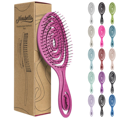 Ninabella Hair Brush without Pulling - Brush for Men and Women - Detangler Brush Also for Curls & Long Hair - Detangling Brush Hair Brushes - Black