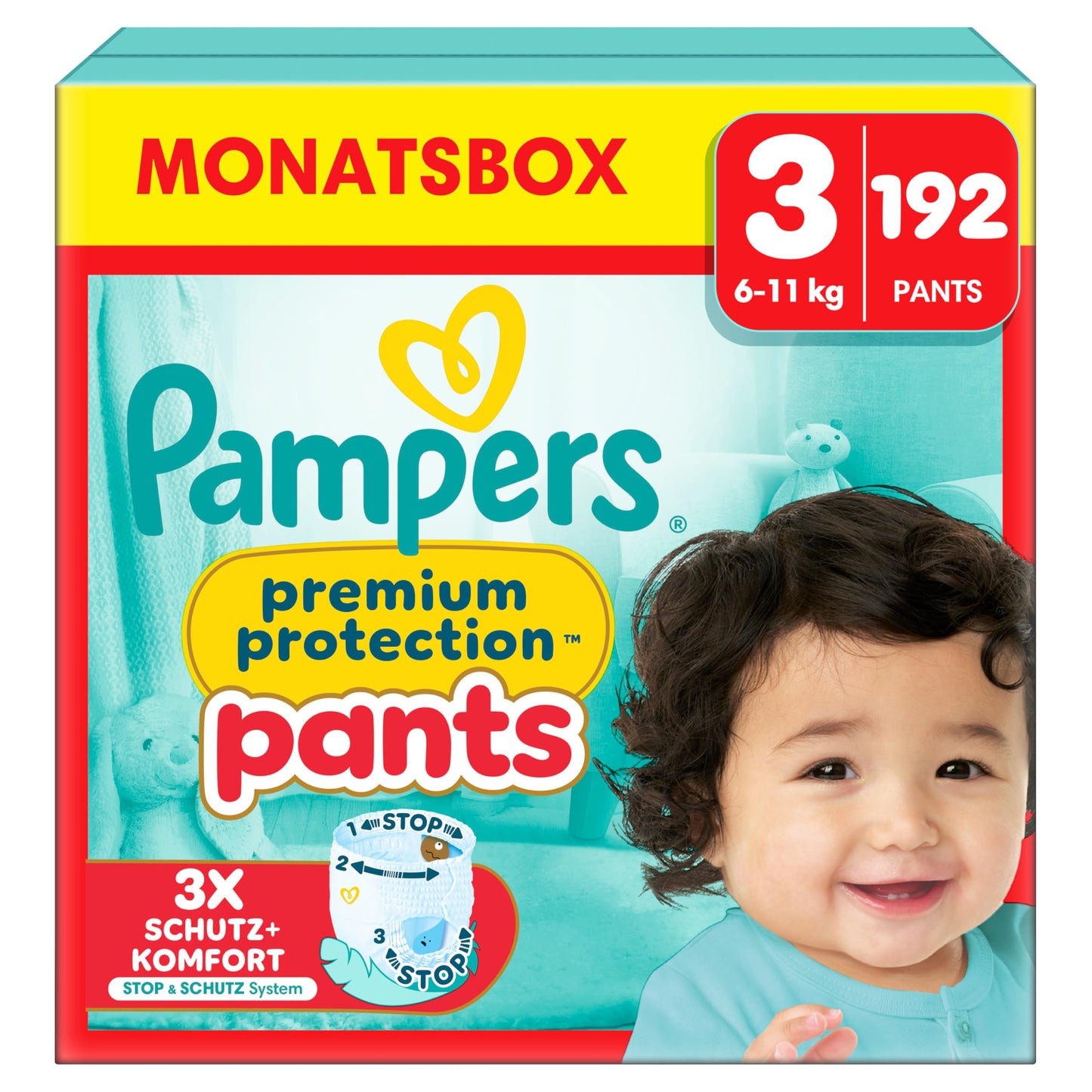 Pampers Premium Protection Pants Size 5, 144 Nappies, 11 kg - 17 kg, with 360° Fit and 2 x Wider Cuffs than Before for Our Best Comfort and Protection
