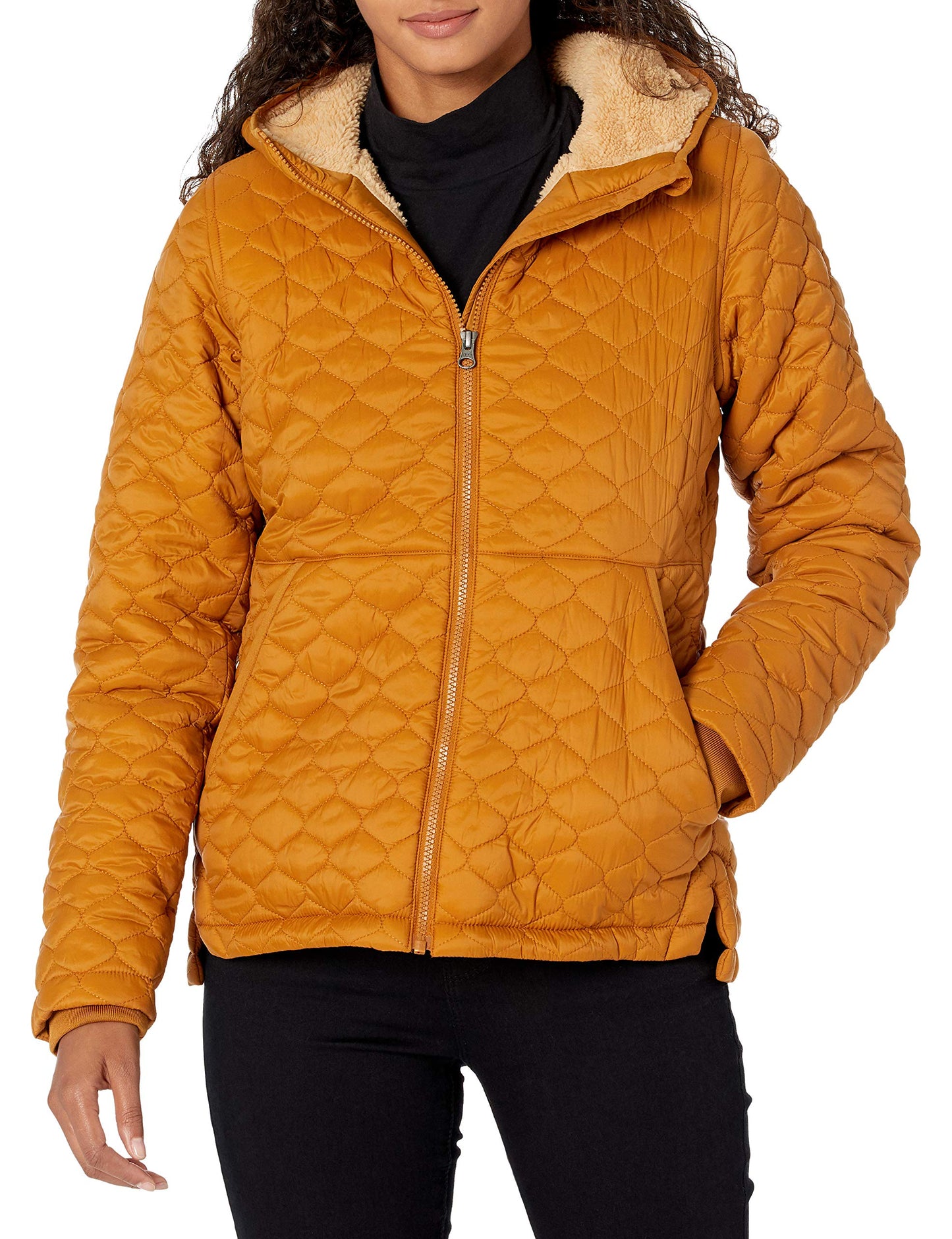 Amazon Essentials Women's Lightweight Quilted Water-Repellent Quilted Jacket with Sherpa Lining and Full Zip