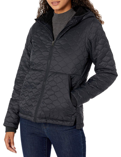 Amazon Essentials Women's Lightweight Quilted Water-Repellent Quilted Jacket with Sherpa Lining and Full Zip
