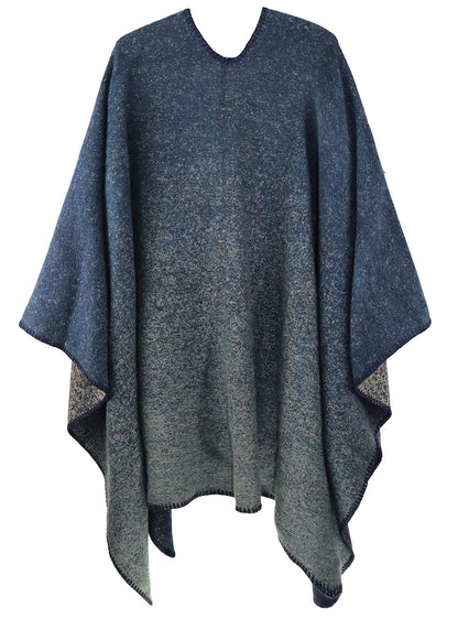 Shmily Girl Poncho Damen Strick Poncho Winter Warm Elegant Poncho Decke Poncho Cape Mantel Übergroße Poncho Schal Frauen