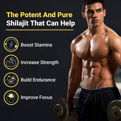 Shilajit Gummies, Himalayan Shilajit Supplements, Ashwagandha, Gokshura, 85 Trace Minerals, High Potency Gold Grade, 60 Gummies For Energy Boost, Immune Support, Non-GMO