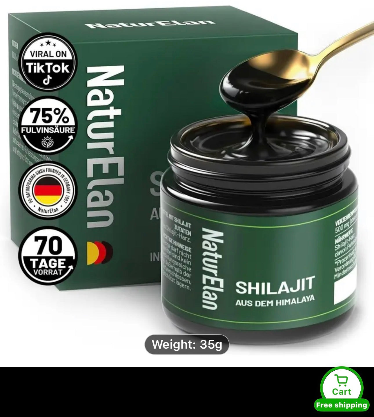 Shilajit Original - Natural & High-Dose, Energy & Vitality Booster - 35G, Made in Germany