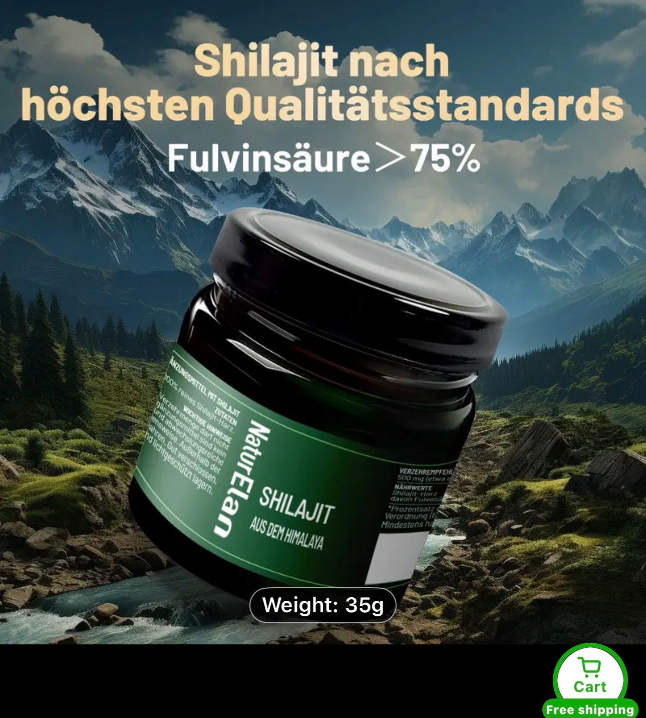 Shilajit Original - Natural & High-Dose, Energy & Vitality Booster - 35G, Made in Germany